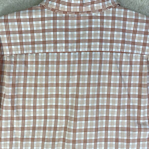 Banana Republic Shirt Mens Sz XXL Orange Plaid Cotton Button Up Long Sleeve 2XL - Picture 7 of 10